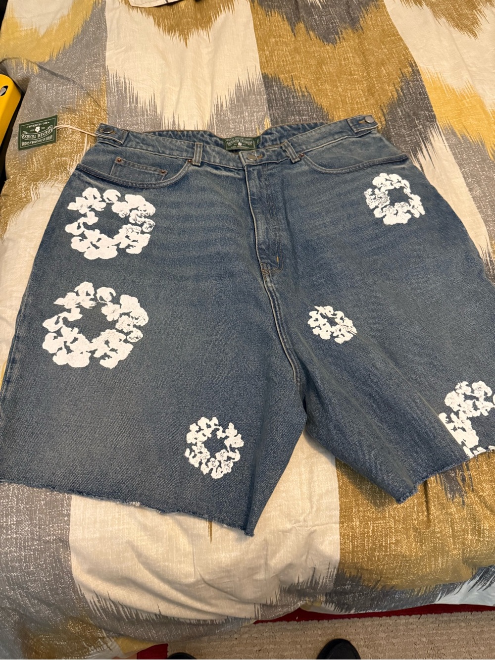 Denim Tears Cotton Wreath Denim Shorts Light Wash Men’s Jeans - XXL